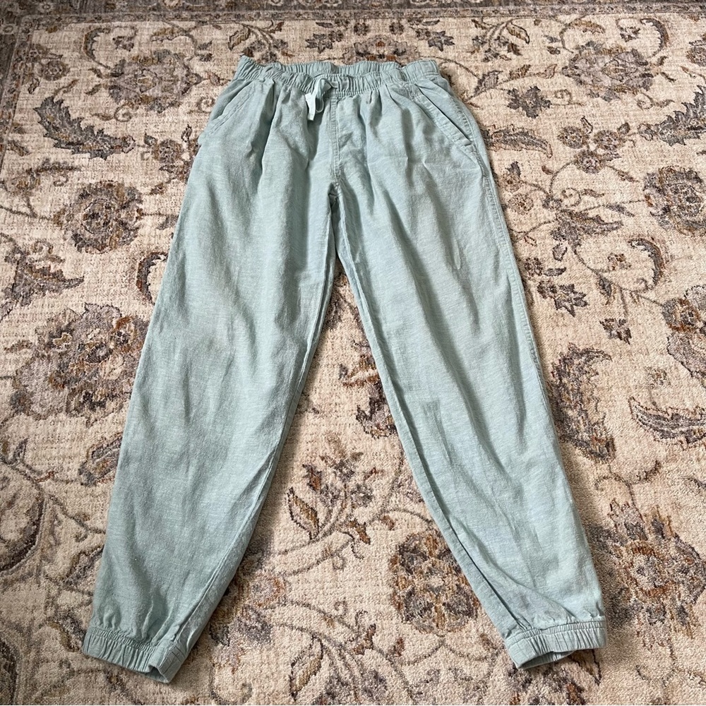 Patagonia Womens Atol Blue Island Hemp Organic Cotton Beach Jogger Pants Size XS
